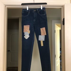 Girls patchwork jeans
